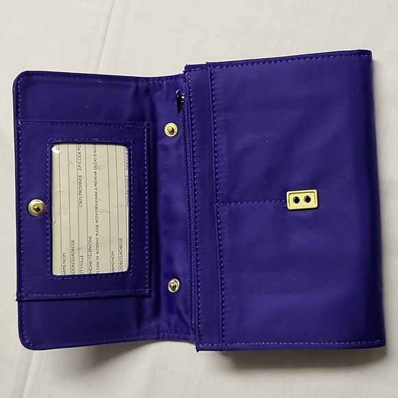Liz Claiborne Wallet Removable Skinny Strap Purse Purple - Picture 5 of 7